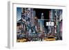 Vector Illustration of a Street in New York City at Night-isaxar-Framed Art Print