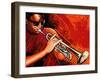 Vector Illustration of a Trumpet Player-isaxar-Framed Art Print