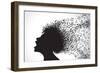 Vector Illustration of Abstract. Man Face Silhouette in Profile with Musical Hair-VLADGRIN-Framed Art Print