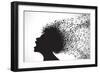 Vector Illustration of Abstract. Man Face Silhouette in Profile with Musical Hair-VLADGRIN-Framed Art Print