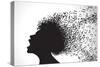 Vector Illustration of Abstract. Man Face Silhouette in Profile with Musical Hair-VLADGRIN-Stretched Canvas