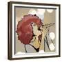 Vector Illustration of an Afro American Jazz Singer on Grunge Background-isaxar-Framed Premium Giclee Print