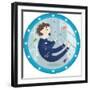 Vector Illustration of an Astronaut inside the International Space Station Eating. Includes Apple,-evasabrekova-Framed Art Print