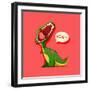 Vector Illustration of Dinosaur is Roaring-maxicam-Framed Art Print