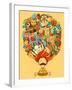 Vector Illustration of Dream and Thought of Indian Man-stockshoppe-Framed Art Print