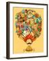 Vector Illustration of Dream and Thought of Indian Man-stockshoppe-Framed Art Print