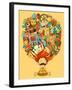 Vector Illustration of Dream and Thought of Indian Man-stockshoppe-Framed Art Print