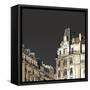 Vector Illustration of Facades in Paris in a Stormy Weather-isaxar-Framed Stretched Canvas