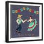 Vector Illustration of Happy Dancing Couple, Celebrating Cinco De Mayo. Feliz Cinco De Mayo Text Is-los_ojos_pardos-Framed Art Print