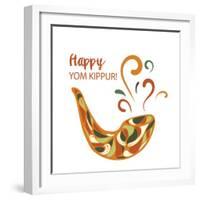 Vector Illustration of Happy Yom Kippur Background-InkyWater-Framed Photographic Print