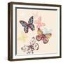 Vector Illustration of Multicolored Flying Butterflies-Anna Paff-Framed Art Print