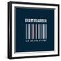 Vector Illustration on the Theme of Skateboard and Skateboarding. Bar Code. Typography, T-Shirt Gra-Serge Geras-Framed Art Print