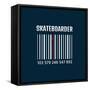 Vector Illustration on the Theme of Skateboard and Skateboarding. Bar Code. Typography, T-Shirt Gra-Serge Geras-Framed Stretched Canvas