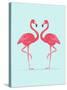 Vector Illustration Pink Flamingo Couple. Exotic Bird. Cool Flamingo Decorative Flat Design Element-Daryna Khozieieva-Stretched Canvas