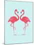 Vector Illustration Pink Flamingo Couple. Exotic Bird. Cool Flamingo Decorative Flat Design Element-Daryna Khozieieva-Mounted Art Print