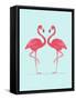 Vector Illustration Pink Flamingo Couple. Exotic Bird. Cool Flamingo Decorative Flat Design Element-Daryna Khozieieva-Framed Stretched Canvas