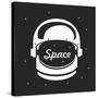 Vector Illustration Poster Space Helmet in the Universe with Stars-marrishuanna-Stretched Canvas