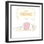 Vector Illustration Poster with a Cute Cat. I Need Hugs Text Quote-yosart-Framed Art Print