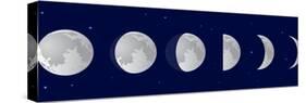 Vector Illustration Set. Phases of the Moon or Lunar Phase in the Night Sky with Stars. Different S-Iv-design-Stretched Canvas