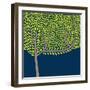 Vector Illustration with Abstract Tree-vareennik-Framed Art Print