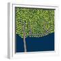 Vector Illustration with Abstract Tree-vareennik-Framed Art Print