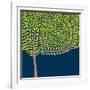 Vector Illustration with Abstract Tree-vareennik-Framed Art Print