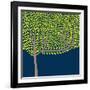 Vector Illustration with Abstract Tree-vareennik-Framed Art Print