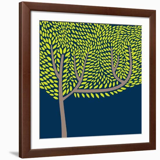 Vector Illustration with Abstract Tree-vareennik-Framed Art Print