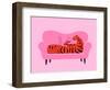 Vector Illustration with Tiger Lying on Sofa and Drinking Red Wine from Glass-julymilks-Framed Photographic Print