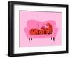 Vector Illustration with Tiger Lying on Sofa and Drinking Red Wine from Glass-julymilks-Framed Photographic Print