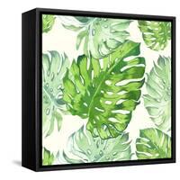 Vector Illustration with Tropical Leaves-Monash-Framed Stretched Canvas