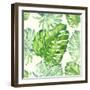 Vector Illustration with Tropical Leaves-Monash-Framed Art Print