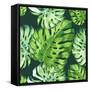 Vector Illustration with Tropical Leaves-Monash-Framed Stretched Canvas