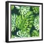 Vector Illustration with Tropical Leaves-Monash-Framed Art Print