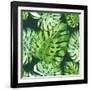 Vector Illustration with Tropical Leaves-Monash-Framed Art Print