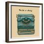 Vector Illustrations of Retro Typewriter-ircy-Framed Art Print