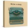 Vector Illustrations of Retro Typewriter-ircy-Stretched Canvas