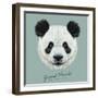 Vector Illustrative Portrait of Panda.Cute Attractive Face Bears.-ant_art-Framed Art Print