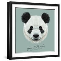 Vector Illustrative Portrait of Panda.Cute Attractive Face Bears.-ant_art-Framed Art Print