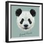 Vector Illustrative Portrait of Panda.Cute Attractive Face Bears.-ant_art-Framed Art Print