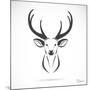 Vector Image of an Deer Head-yod67-Mounted Art Print