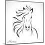 Vector Image of an Horse-yod67-Mounted Art Print