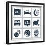 Vector Isolated Sleep Concept Icons Set: Pillow, Bed, Moon, Sheep, Owl, Zzz-GreyJ-Framed Art Print