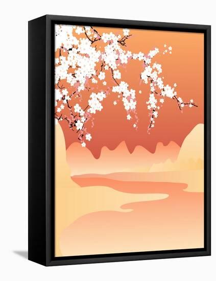 Vector Japan Background-BuketGvozdey-Framed Stretched Canvas