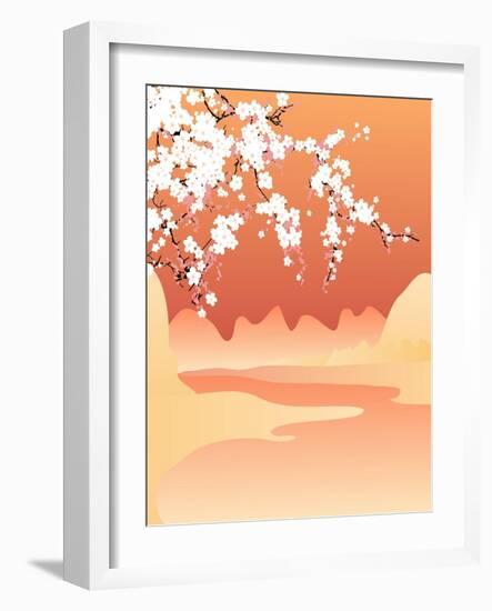 Vector Japan Background-BuketGvozdey-Framed Art Print