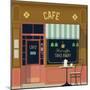 Vector Local Cafe Detailed Facade Background-Mascha Tace-Mounted Art Print