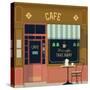 Vector Local Cafe Detailed Facade Background-Mascha Tace-Stretched Canvas