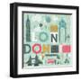 Vector London Symbols-Lavandaart-Framed Art Print