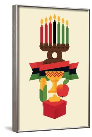 'Vector Modern Flat Concept Design on Kwanzaa Greeting Card Featuring