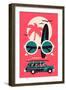 Vector Modern Flat Wall Art Poster Design on Hot Summer Vacation, Beach Recreation, Water Activitie-Mascha Tace-Framed Art Print